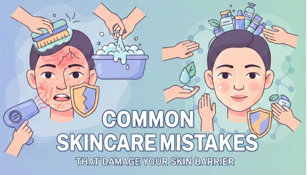 Common skincare mistakes that damage skin barrier